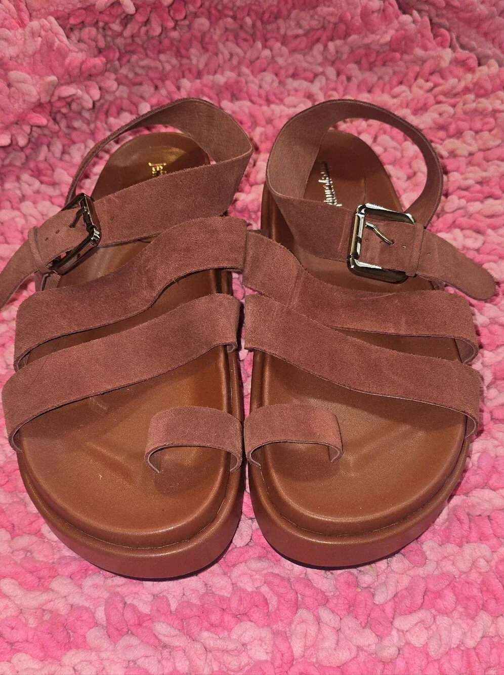 Jeffery Campbell  Platform Strappy Sandals in Brick Color